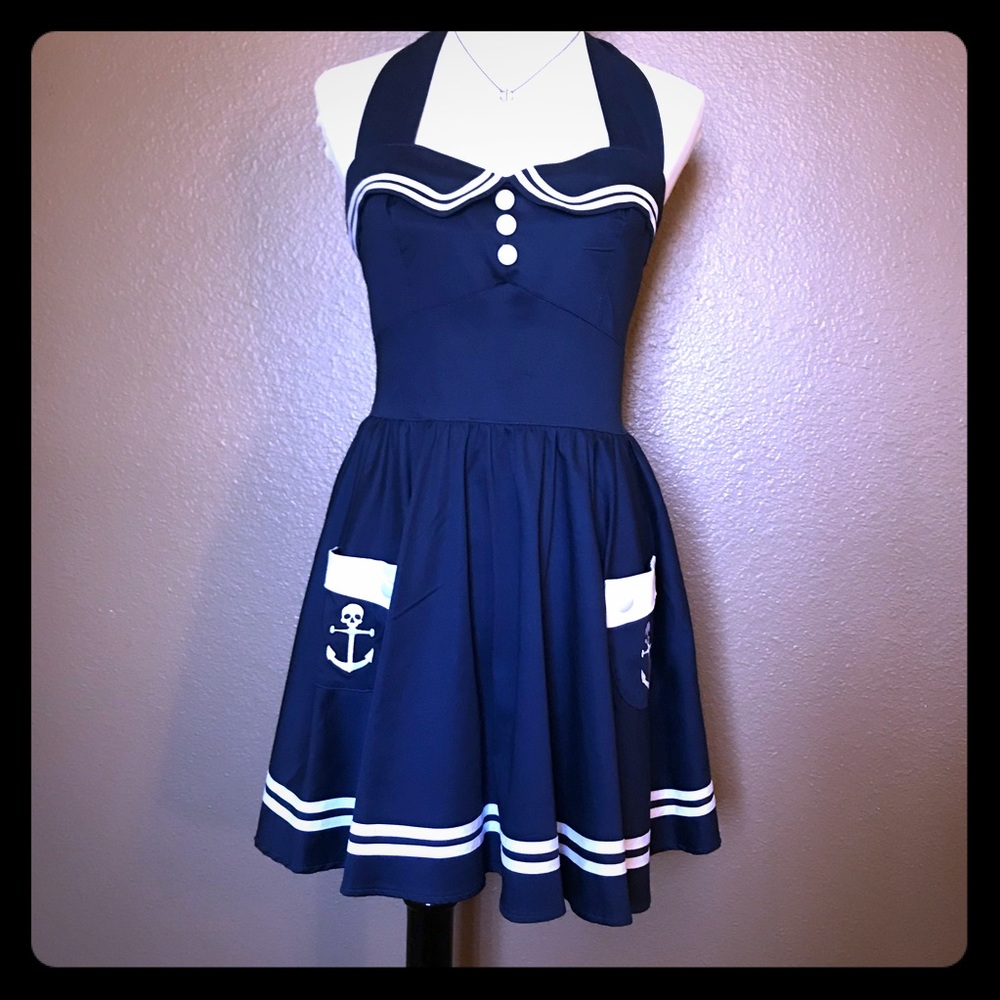 COPY - Hell Bunny Navy Sailor Dress L